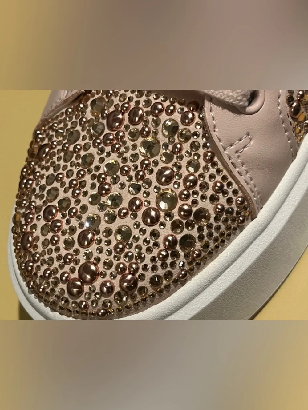 Michael Kors Romey Pink Lace Up Crystal Embellished Platform Shoes size 8 New - Picture 11 of 11